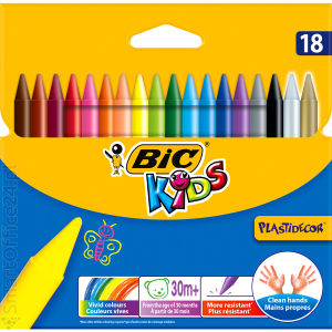 Kredki wiecowe BIC Kids Plastidecor (18kol)