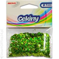 Cekiny ozdobne BREWIS holograficzne, 6mm, jasnozielone (10g)