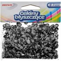 Cekiny ozdobne BREWIS byszczce, 6mm, szare (10g)