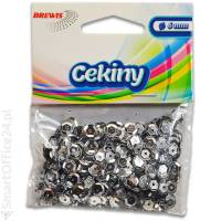 Cekiny ozdobne BREWIS byszczce, 6mm, srebrne (10g)