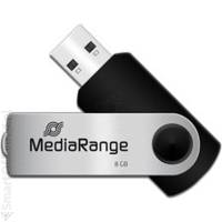 Pami pendrive MediaRange USB 2.0 8GB, obracana, czarno/srebrna