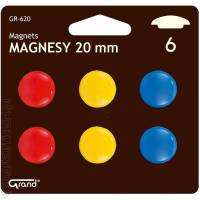 Magnesy do tablic GRAND 20mm, mix kolorów (6szt)