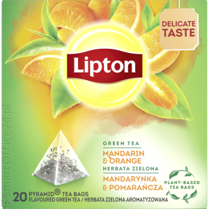 Herbata zielona LIPTON Piramidki Green Tea Mandarynka i Pomaracza (20szt)