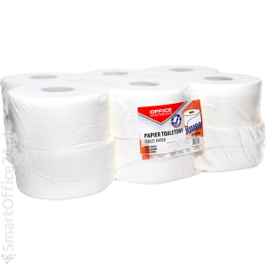 Papier toaletowy OFFICE PRODUCTS Jumbo, 100% celuloza, 2W, 120mb, biay (12 rolek)