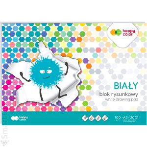 Blok rysunkowy HAPPY COLOR A4/20k, 100g, biay