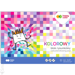 Blok rysunkowy HAPPY COLOR A3/15k, 80g, kolorowy