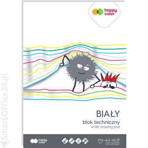 Blok techniczny HAPPY COLOR A3/10k, 170g, biay