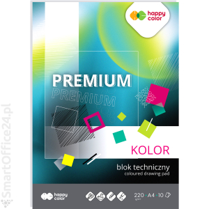 Blok techniczny HAPPY COLOR PREMIUM A4/10k, 220g, kolorowy