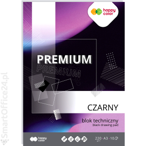 Blok techniczny HAPPY COLOR PREMIUM A3/10k, 220g, czarny