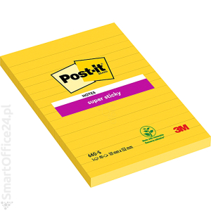 Karteczki samoprzylepne 3M Post-it Super Sticky XXL, óte w lini, 102x152mm, 75 karteczek