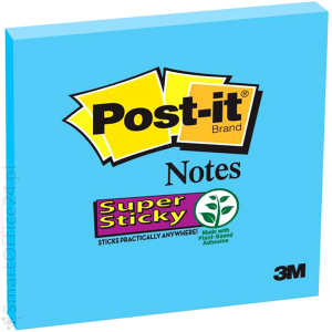 Karteczki samoprzylepne 3M Post-it Super Sticky, Elektryzujcy bkit, 76x76mm, 90 karteczek