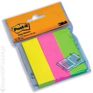 Zakadki papierowe 3M Post-it, Markers 25x76mm (3kol x 100szt)