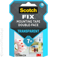 Tama montaowa 3M SCOTCH-FIX® Transparentna 19mm x 1.5m, piankowa