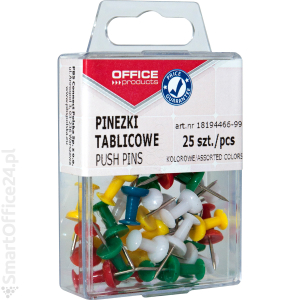 Pinezki tablicowe OFFICE PRODUCTS mix kolor (25szt)