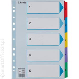 Przekadki kartonowe ESSELTE MYLAR A4 1-5