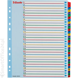 Przekadki kartonowe ESSELTE A4 MAXI 1-31 wielokrotnego opisu