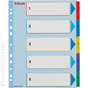 Przekadki kartonowe ESSELTE A4 MAXI 1-5 wielokrotnego opisu
