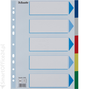 Przekadki PP ESSELTE A4 5 kolorów