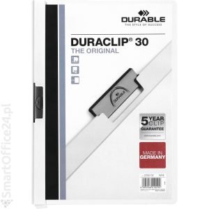 Skoroszyt zaciskowy DURABLE DURACLIP A4 (30 kartek) biay